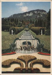 Linderhof Castle Cascades and Fountain Postcard