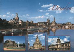 Dresden Panorama with Historic Old Town and Elbe River Postcard