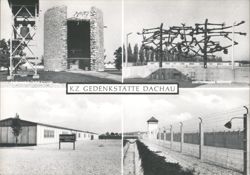 KZ Gedenkstätte Dachau: Chapel, International Memorial, Crematorium, Fences Postcard