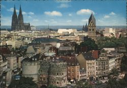 Cologne City and Cathedral View Postcard