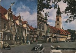 Celle City Hall, Stechbahn, and City Church Postcard