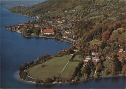 Aerial View of Tegernsee Town and Lake with Klinik Tegernsee Postcard