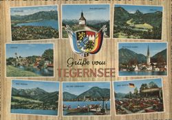 Views of Tegernsee Lake and Surrounding Towns, Bavaria Postcard