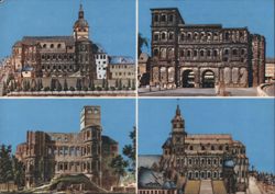 Porta Nigra Through the Ages - Four Views, Trier Postcard