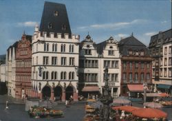 Trier Hauptmarkt with Steipe and Petrus Fountain Postcard