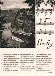 Loreley Rock on Rhine River with Steamboat Postcard