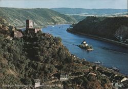 Kaub am Rhein with Gutenfels and Pfalzgrafenstein Castles Postcard