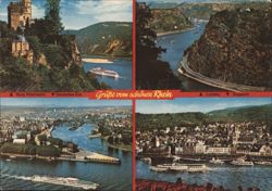 Rhine River Views: Castles, Loreley Rock, Deutsches Eck Postcard