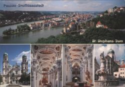 Passau - Dreiflüssestadt with St. Stephans-Dom Postcard