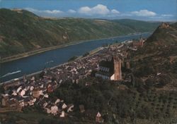 Panoramic View of Oberwesel on the Rhine River Postcard