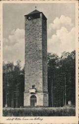 Adolf Hitler Tower with Swastika Flag in Solling Postcard