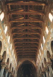Monreale Cathedral - Ornate Ceiling and Mosaics Postcard