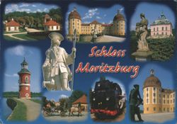 Schloss Moritzburg - Castle, Statues, and Surroundings Postcard