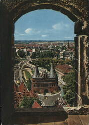 Lübeck: Holstentor from St. Peter's Observation Tower Postcard