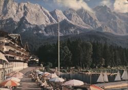 Eibseehotel Lake Eibsee Zugspitze Garmisch Germany Postcard Postcard