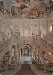 Wurzburg Residenz Grand Staircase, Tiepolo Ceiling Fresco Postcard