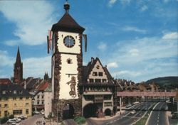 Schwabentor mit Schwabentorsteg, Freiburg im Breisgau Postcard