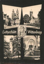 Lutherstadt Wittenberg Multi-View with Martin Luther Portrait Postcard