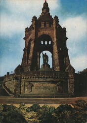 Kaiser Wilhelm Monument at Porta Westfalica Postcard