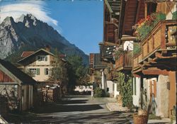 Frühlingstraße, Garmisch-Partenkirchen with Zugspitzgruppe Postcard