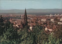 Freiburg im Breisgau Cityscape with Cathedral Spire Postcard