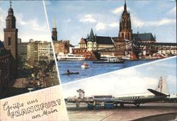 Frankfurt am Main Views: Hauptwache, Eiserner Steg, Airport Postcard