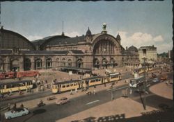 Frankfurt am Main Hauptbahnhof with Trams Postcard