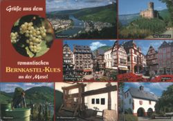 Romantic Bernkastel-Kues on the Moselle: Grapes, Castle & Town Postcard
