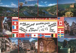 Bernkastel-Kues a. d. Mosel Multi-View with Hot Air Balloons Postcard