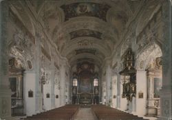 Basilika St. Benedikt Interior with Asam Frescoes, Benediktbeuern Postcard