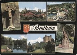 Bad Bentheim Collage - Castle, Herrgott, Lion Monument Postcard