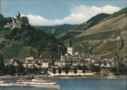 Bacharach am Rhein Town View with Stahleck Castle Postcard