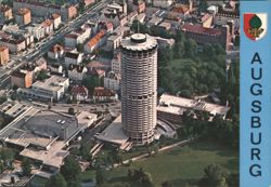 Augsburg Hotel Tower Holiday Inn Aerial View Postcard