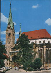 Augsburg Cathedral Spires Postcard