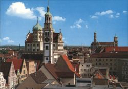 Perlach Tower, Town Hall & St. Ulrich's Minster, Augsburg Postcard