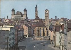 Augsburg - Jakobs-Kirche, Rathaus und Perlachturm Postcard