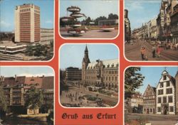 Erfurt Landmarks and Street Scenes Postcard