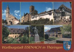 Wartburgstadt Eisenach, Thuringia Multi-View Postcard