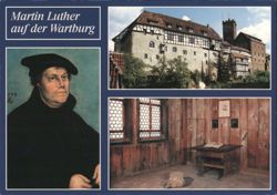 Martin Luther and Wartburg Castle, Thuringia Postcard