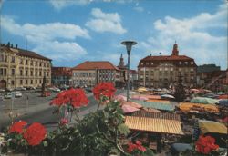Erlangen - Marktplatz with Palace and City Hall Postcard