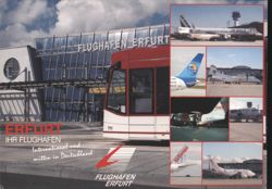 Erfurt Airport Terminal Building and Tram Postcard