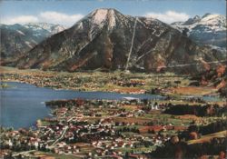 Bad Wiessee and Tegernsee Lake with Wallberg Mountain Postcard