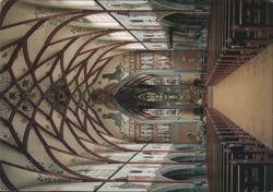 St. Georgskirche Ulm, Neo-Gothic interior with lavish decoration Postcard