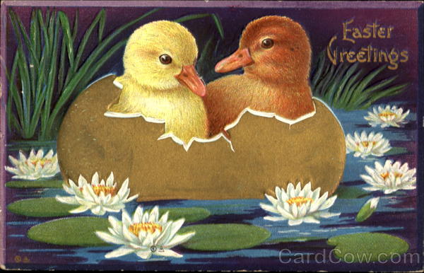 Easter Greetings With Chicks