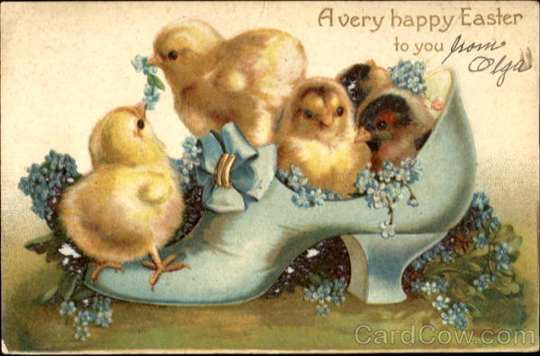Easter Chicks in Shoe With Chicks