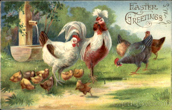 Easter Greetings With Chicks