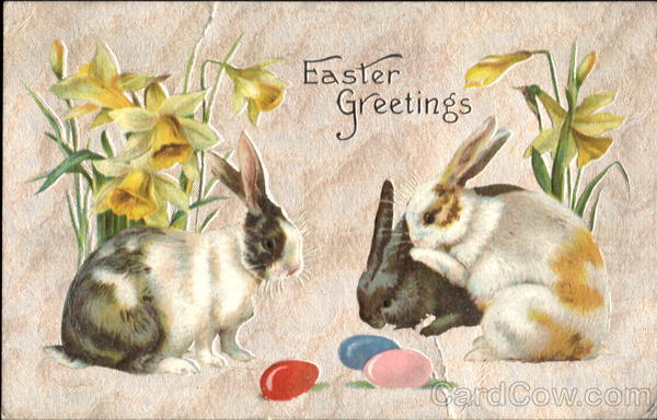 Easter Greetings With Bunnies