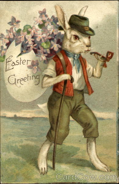 Easter Greeting With Bunnies
