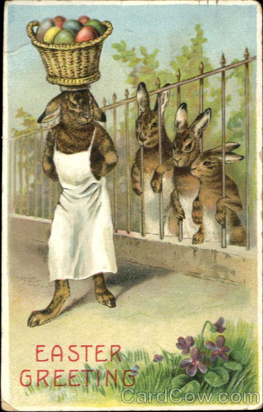 Easter Greeting With Bunnies