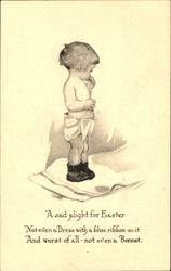 A Sad Plight For Easter With Children Postcard Postcard